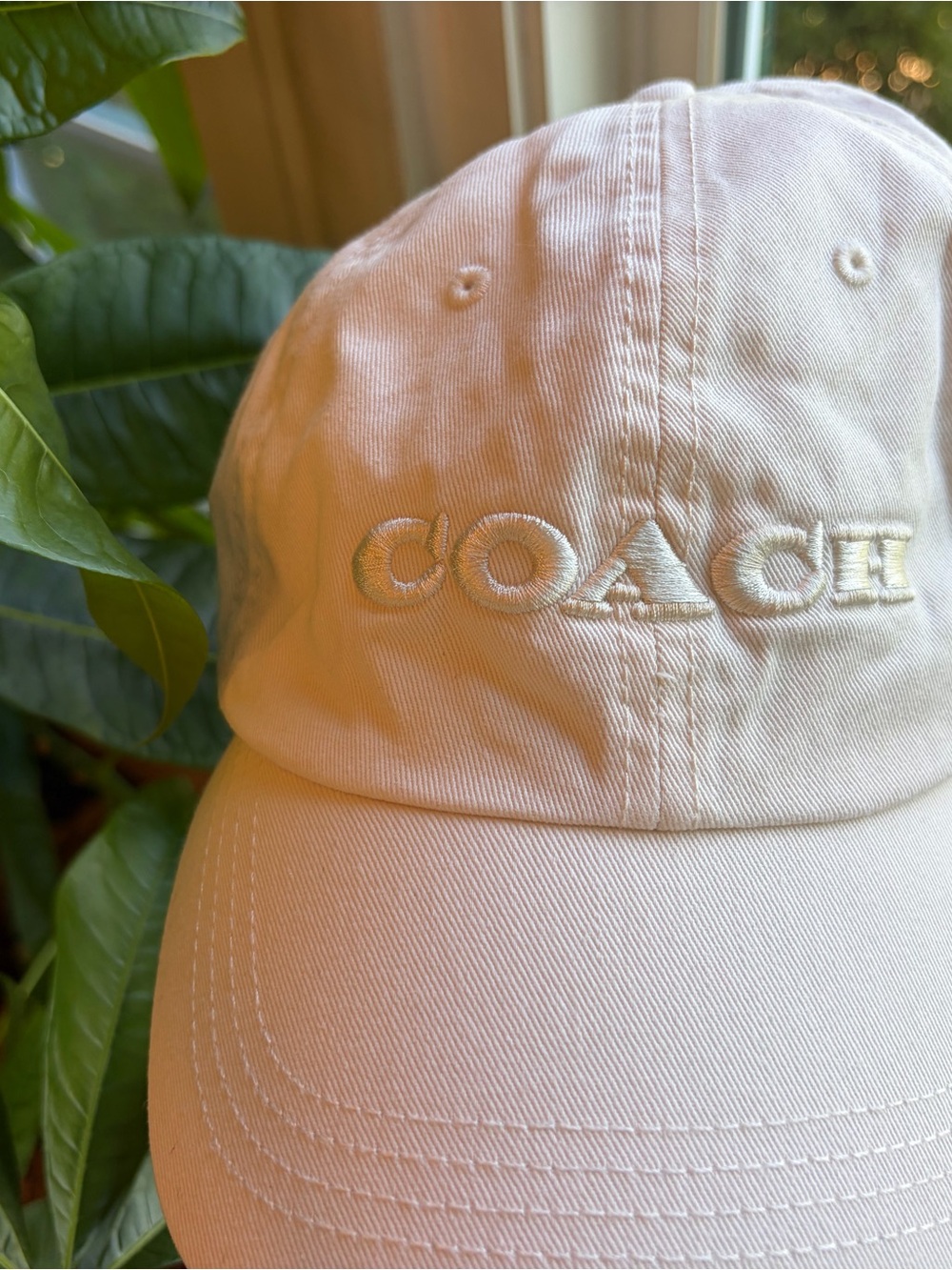 COACH Women's Embroidered Logo Baseball Cap - white